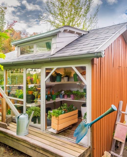 Firefly turn this into a gardening shed, add more plants and tools, add the raised dormer window 163 (1)